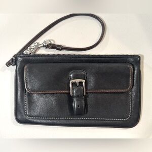 COACH Vintage Black Leather Wristlet